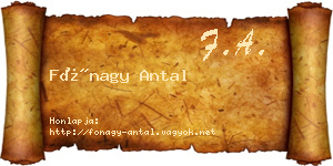 Fónagy Antal névjegykártya